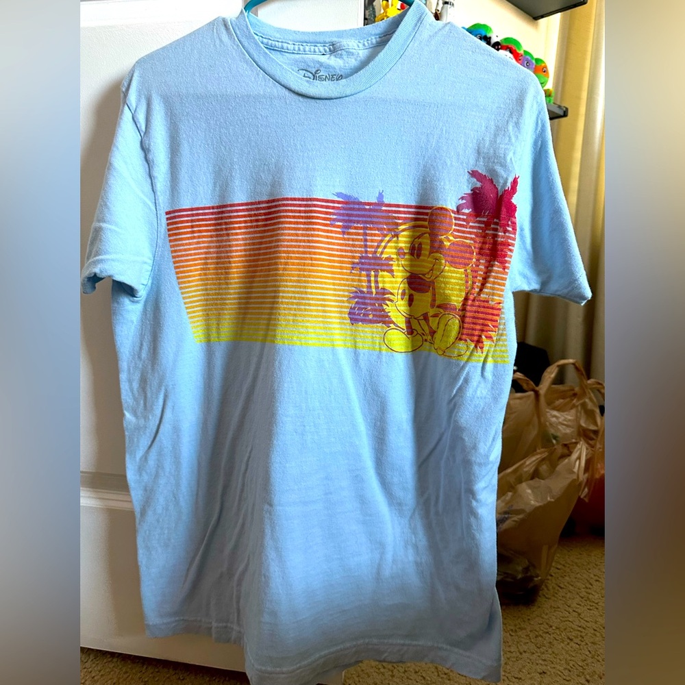 Disney Men's Light Blue Mickey Mouse Tee